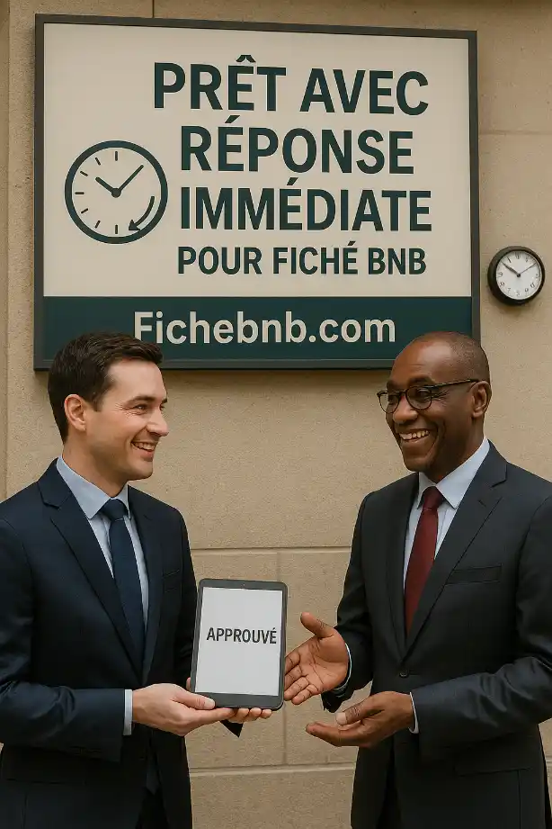 PRÊT AVEC RÉPONSE IMMÉDIATE POUR FICHÉ BNB