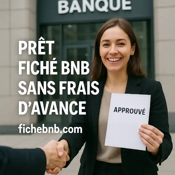 PRÊT POUR FICHÉ BNB SANS PAYER DES FRAIS À L'AVANCE